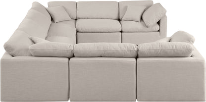 Luxus Beige Linen Textured Fabric Modular Sectional Sec8A