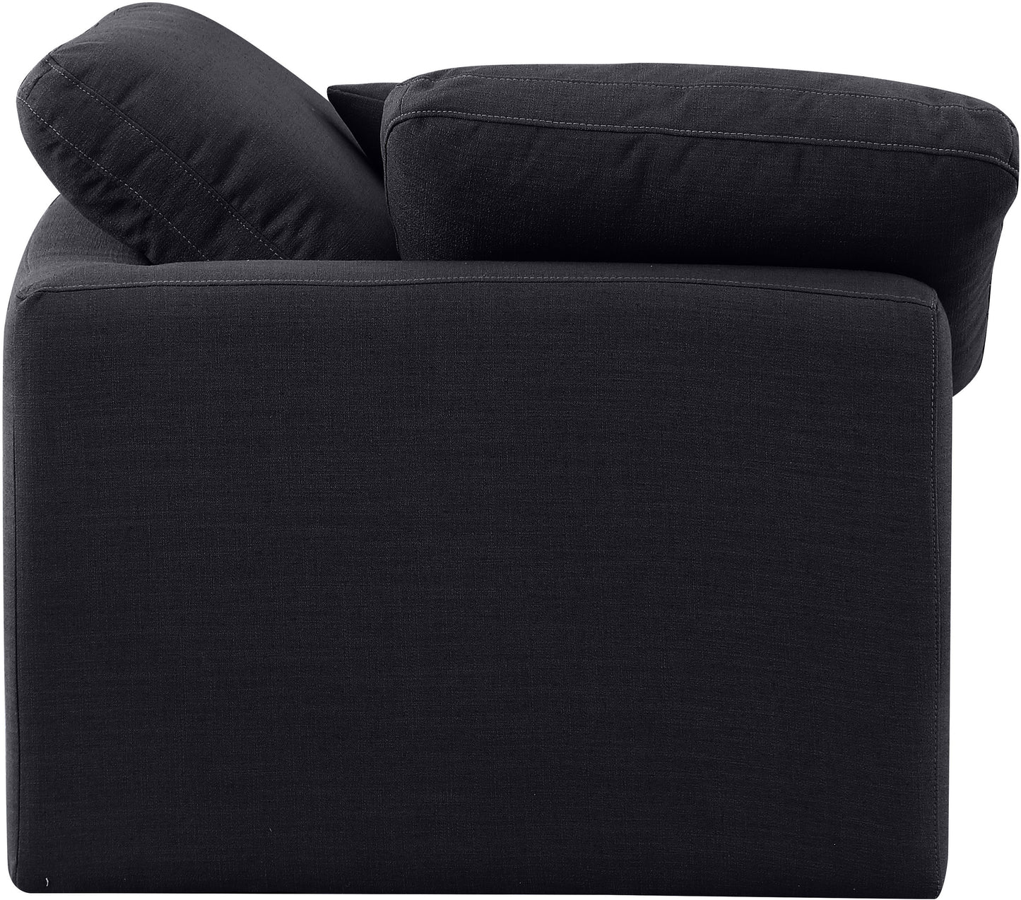 luxus black linen textured fabric corner chair corner