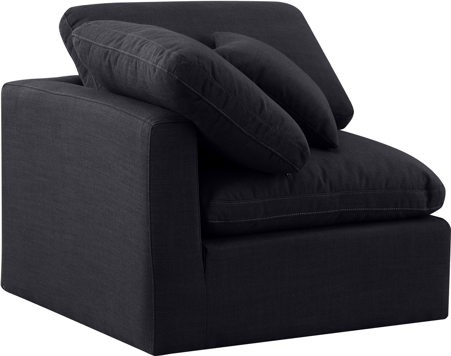 luxus black linen textured fabric corner chair corner