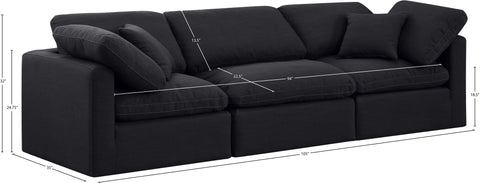 Luxus Black Linen Textured Fabric Modular Sofa S105