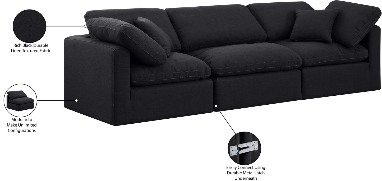 luxus black linen textured fabric modular sofa s105