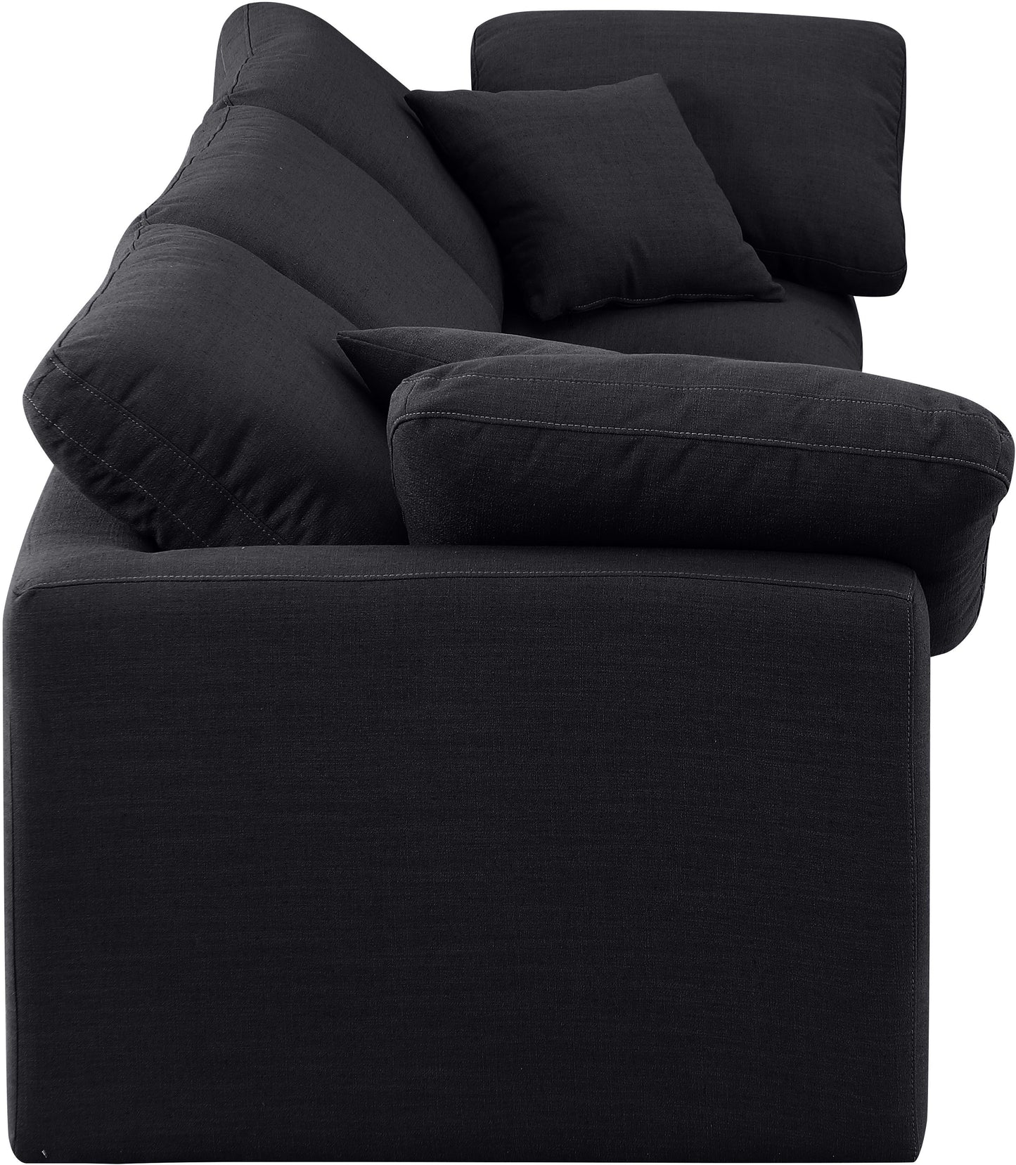 luxus black linen textured fabric modular sofa s105