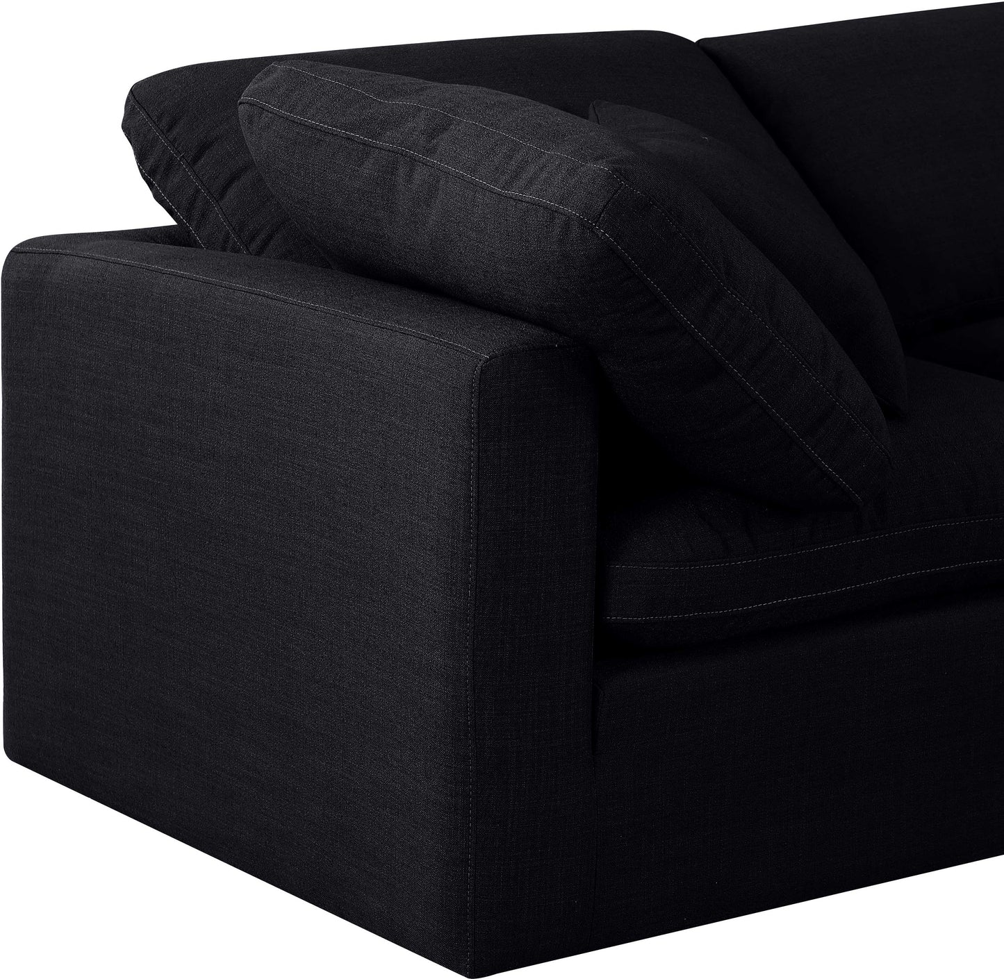 luxus black linen textured fabric modular sofa s105