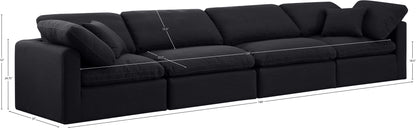 Luxus Black Linen Textured Fabric Modular Sofa S140