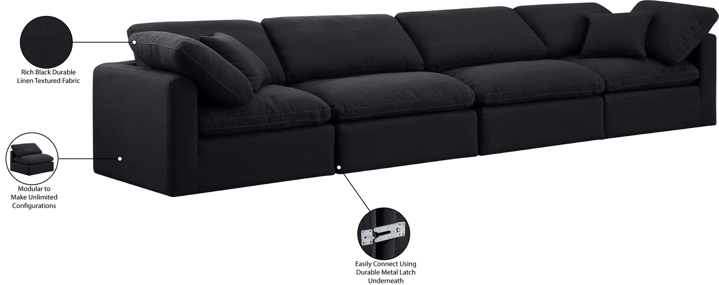 luxus black linen textured fabric modular sofa s140