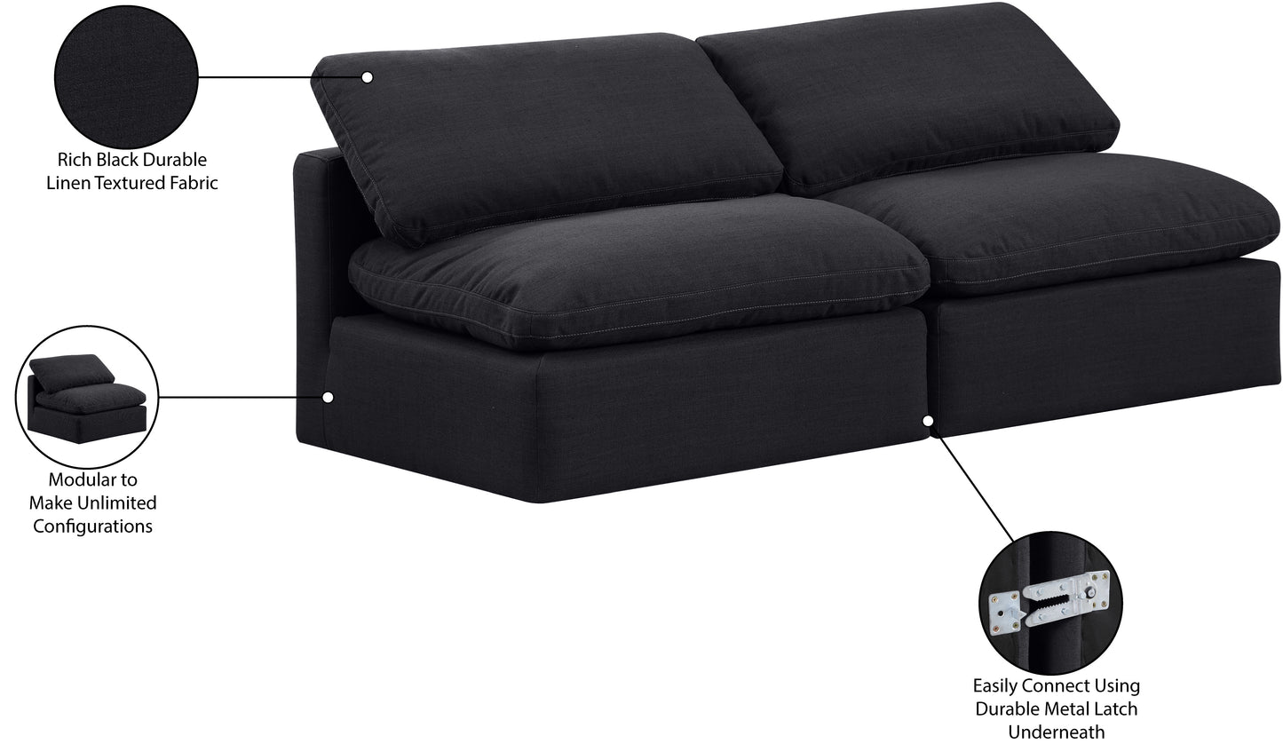 luxus black linen textured fabric modular sofa s2