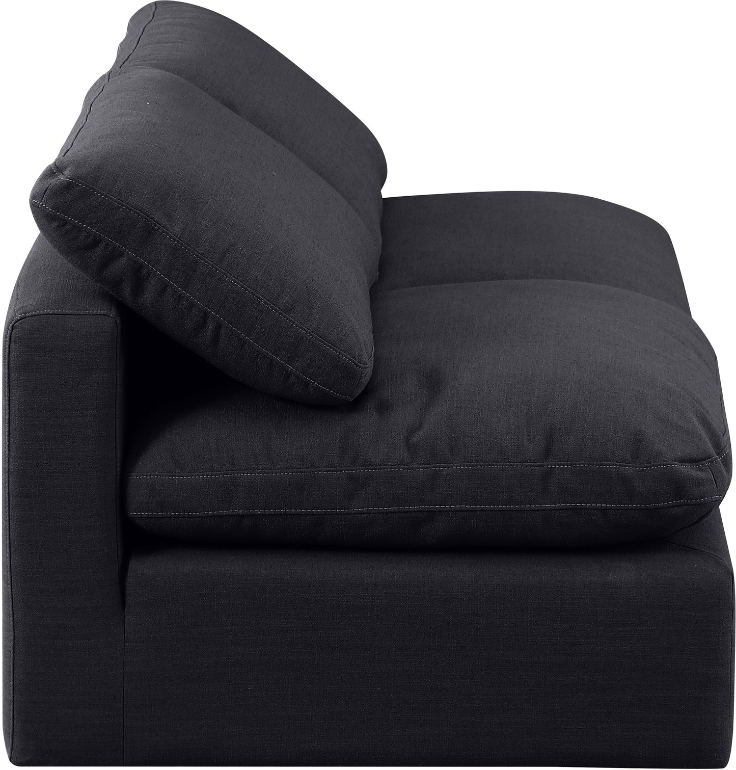 luxus black linen textured fabric modular sofa s2