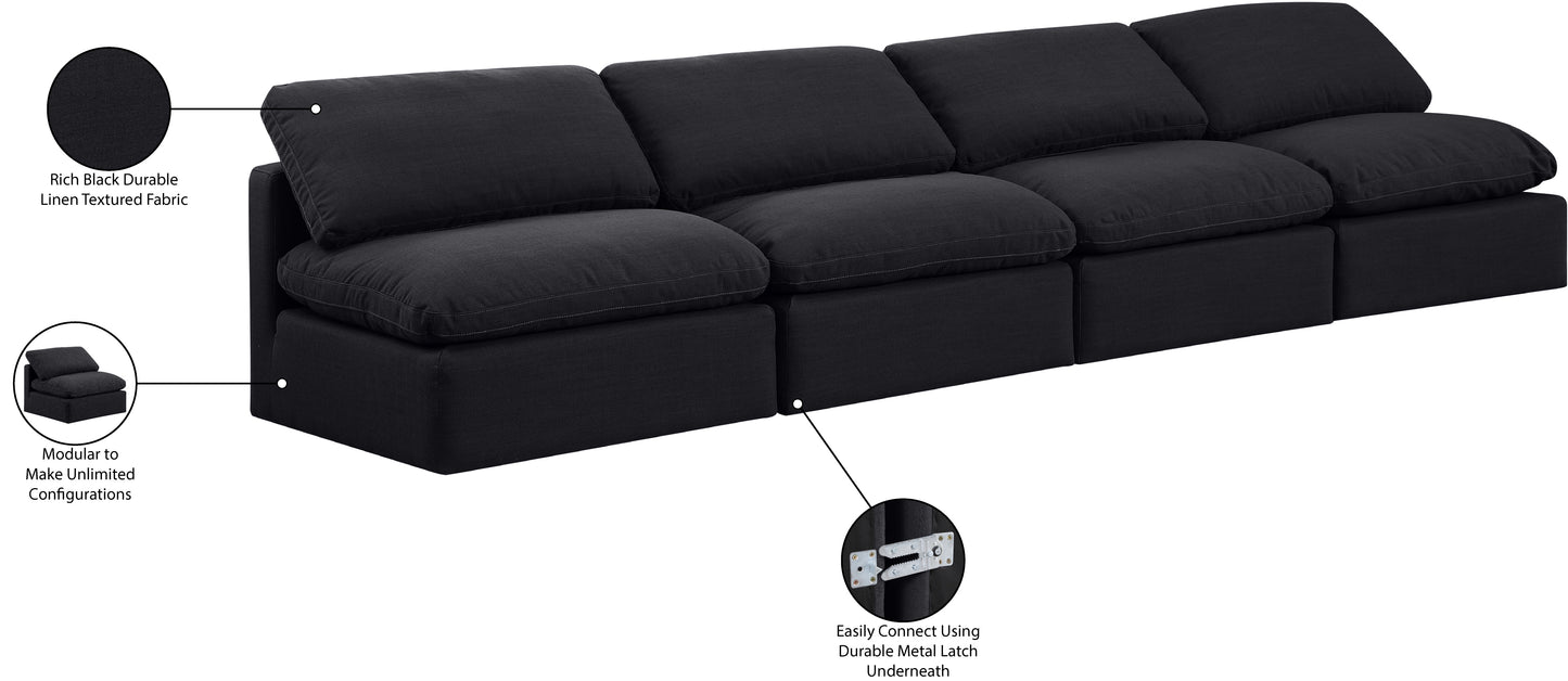 luxus black linen textured fabric modular sofa s4