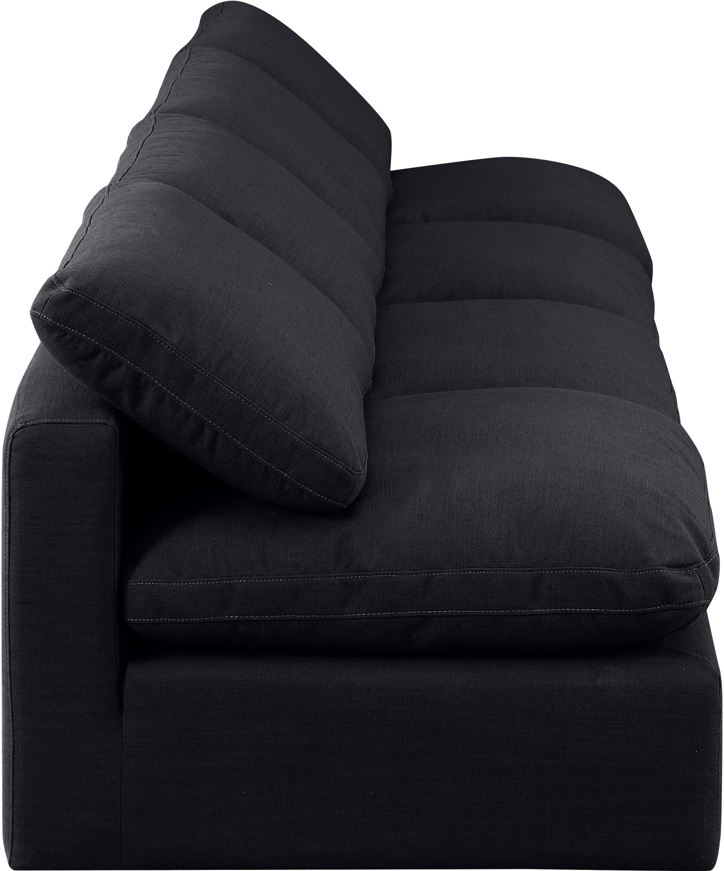 luxus black linen textured fabric modular sofa s4