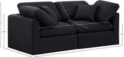 Luxus Black Linen Textured Fabric Modular Sofa S70