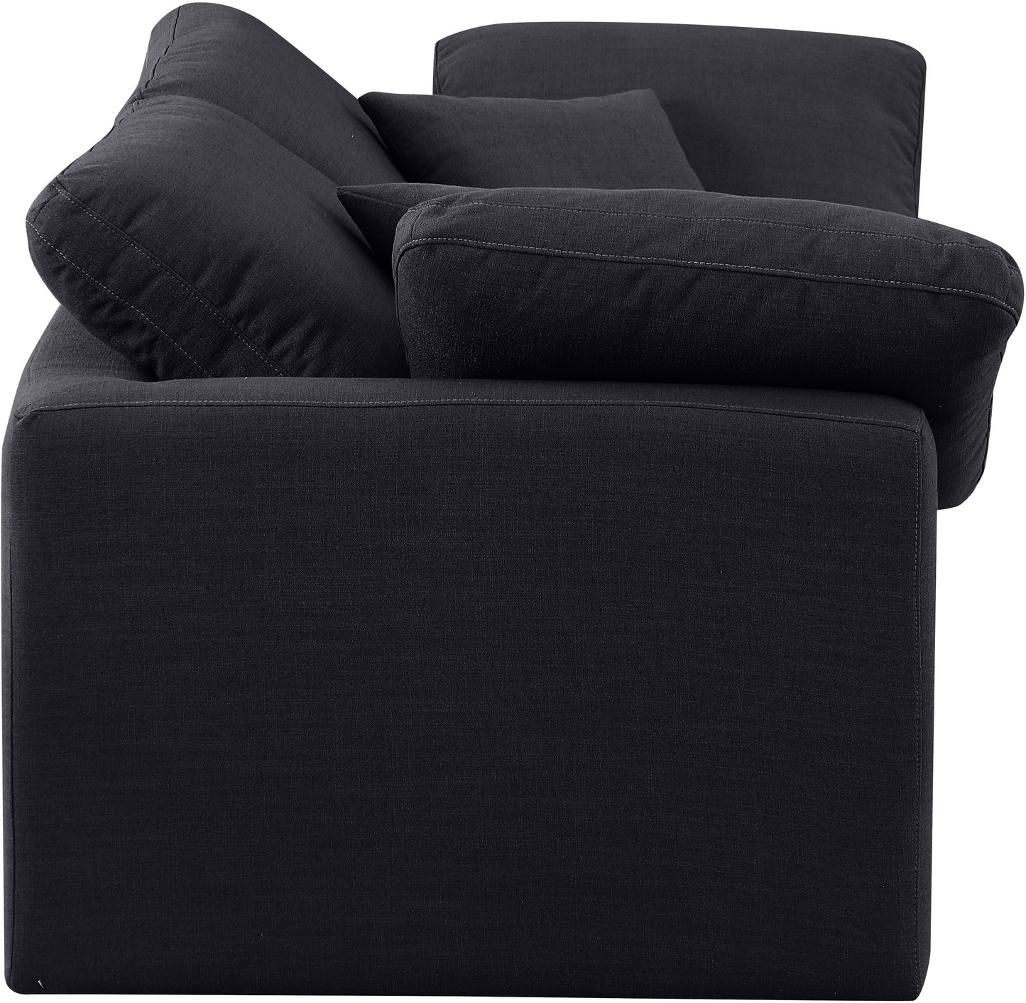 luxus black linen textured fabric modular sofa s70