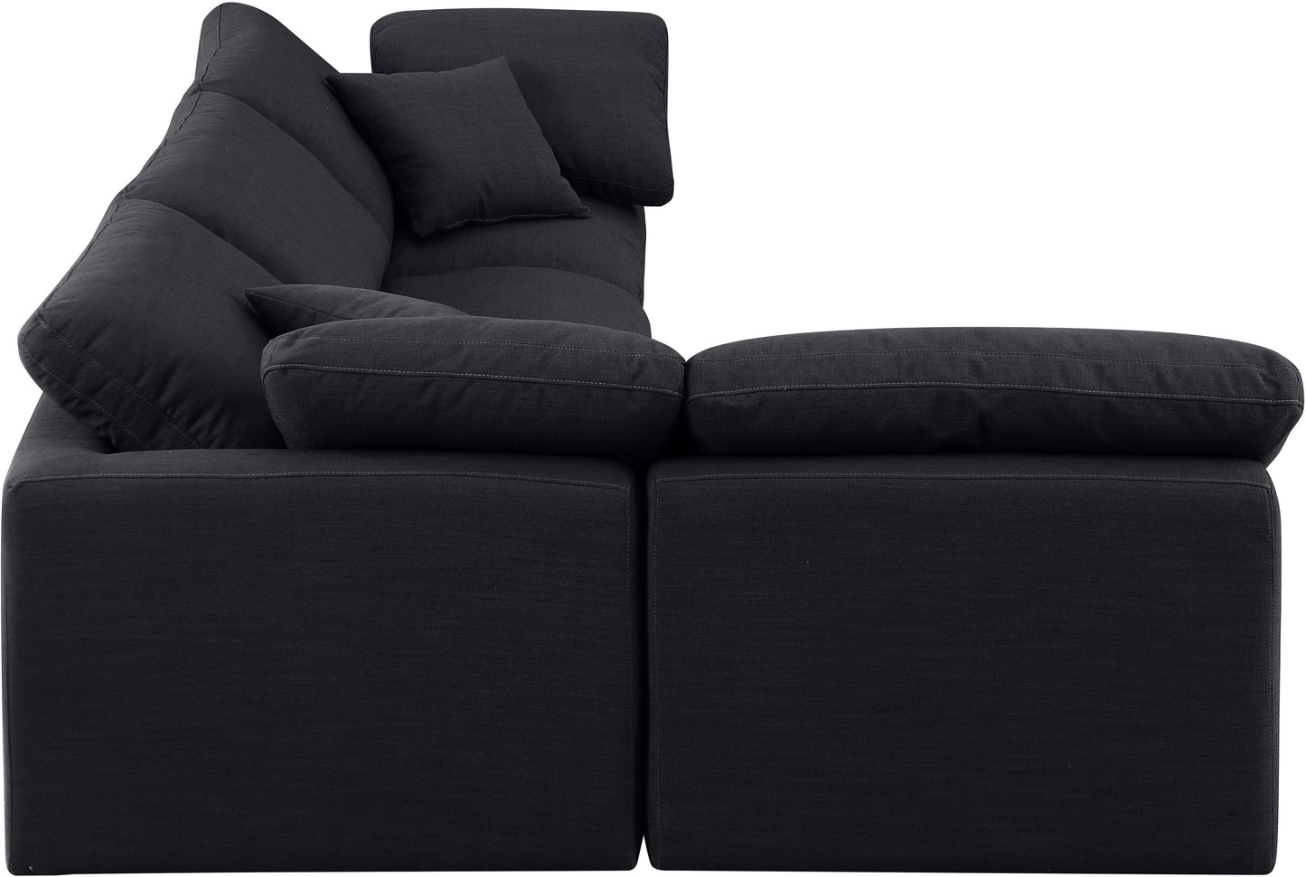 luxus black linen textured fabric modular sectional sec4b