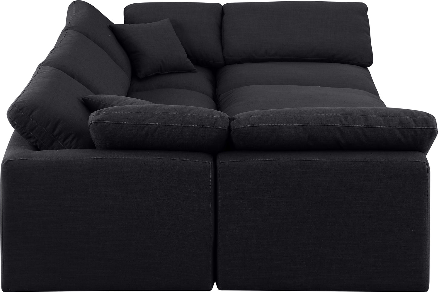 luxus black linen textured fabric modular sectional sec6c