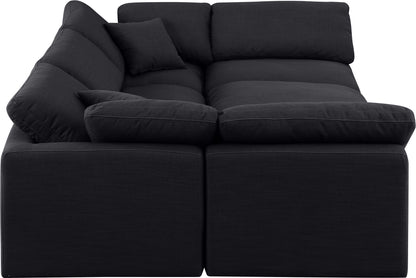 Luxus Black Linen Textured Fabric Modular Sectional Sec6C