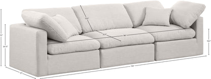 Luxus Cream Linen Textured Fabric Modular Sofa S105