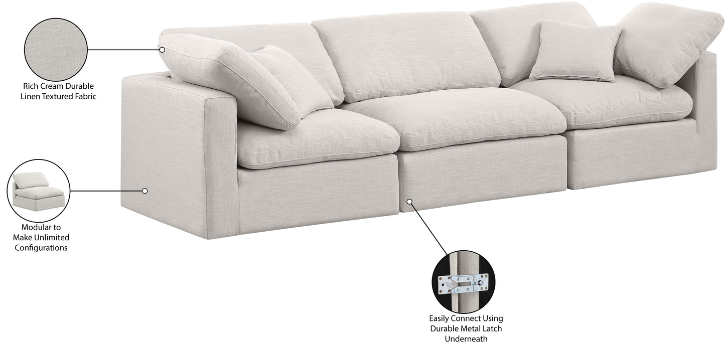 luxus cream linen textured fabric modular sofa s105