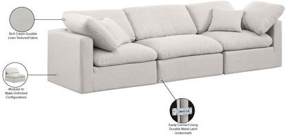 Luxus Cream Linen Textured Fabric Modular Sofa S105