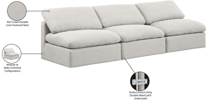 Luxus Cream Linen Textured Fabric Modular Sofa S3