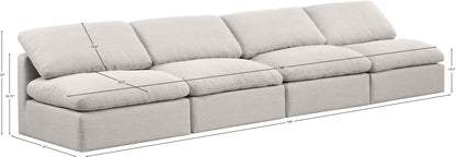 Luxus Cream Linen Textured Fabric Modular Sofa S4