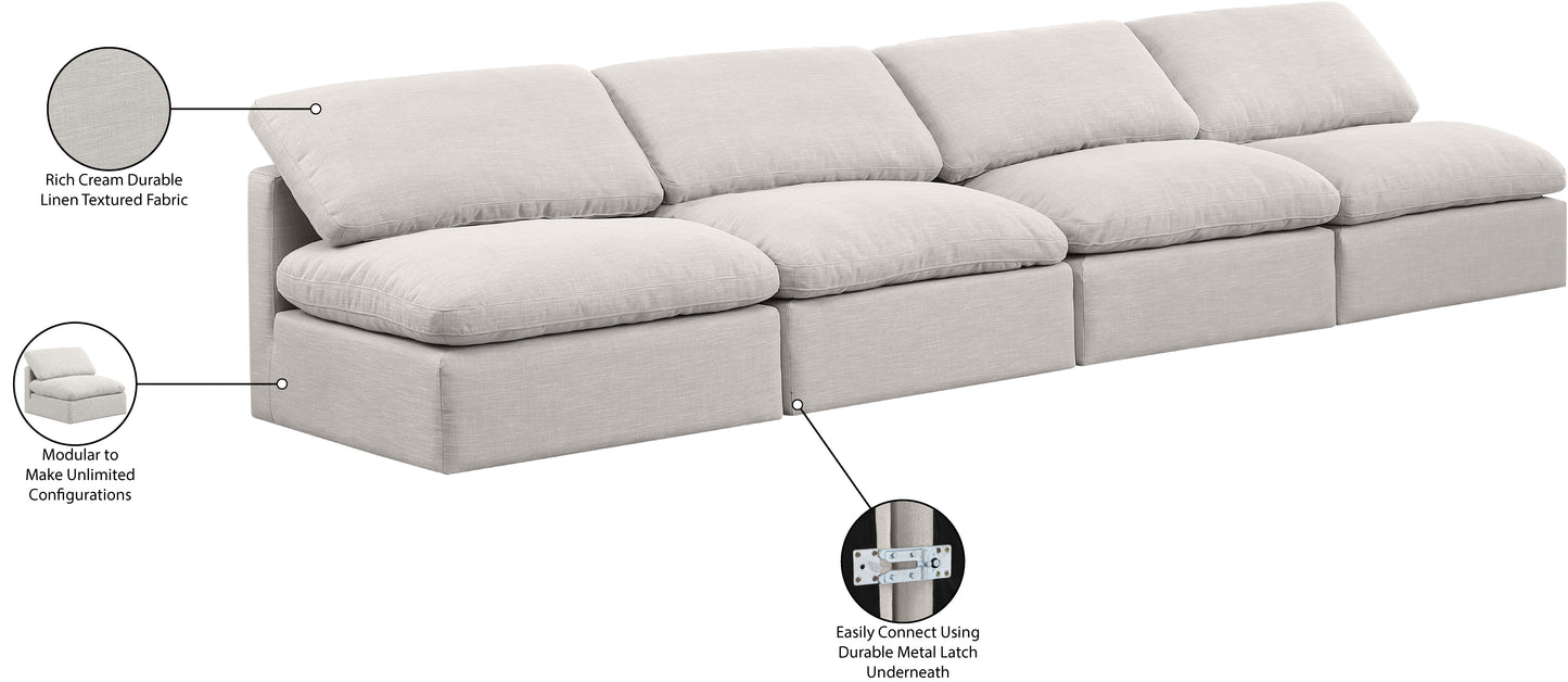 luxus cream linen textured fabric modular sofa s4