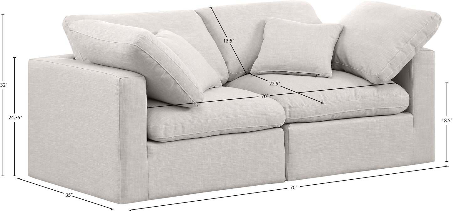 luxus cream linen textured fabric modular sofa s70