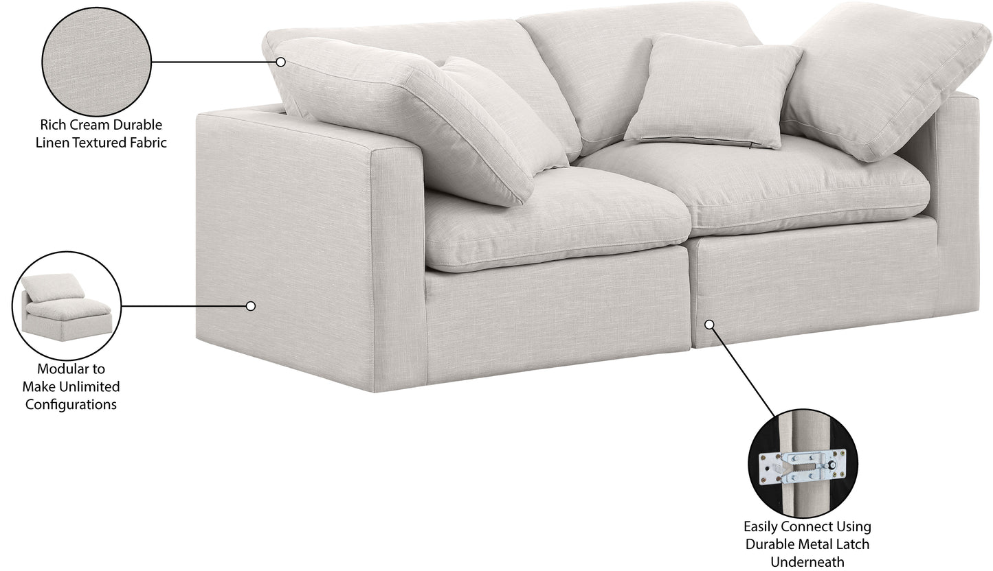 luxus cream linen textured fabric modular sofa s70