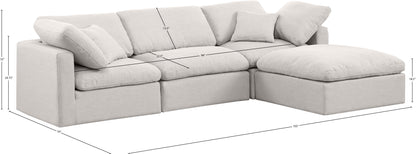 Luxus Cream Linen Textured Fabric Modular Sectional Sec4A