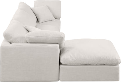 Luxus Cream Linen Textured Fabric Modular Sectional Sec4A