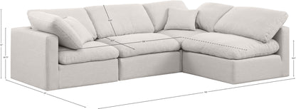 Luxus Cream Linen Textured Fabric Modular Sectional Sec4B