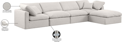 Luxus Cream Linen Textured Fabric Modular Sectional Sec5A