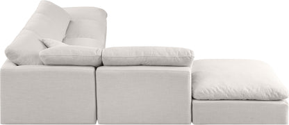 Luxus Cream Linen Textured Fabric Modular Sectional Sec6E