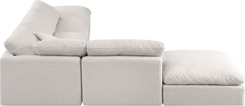 Luxus Cream Linen Textured Fabric Modular Sectional Sec6E
