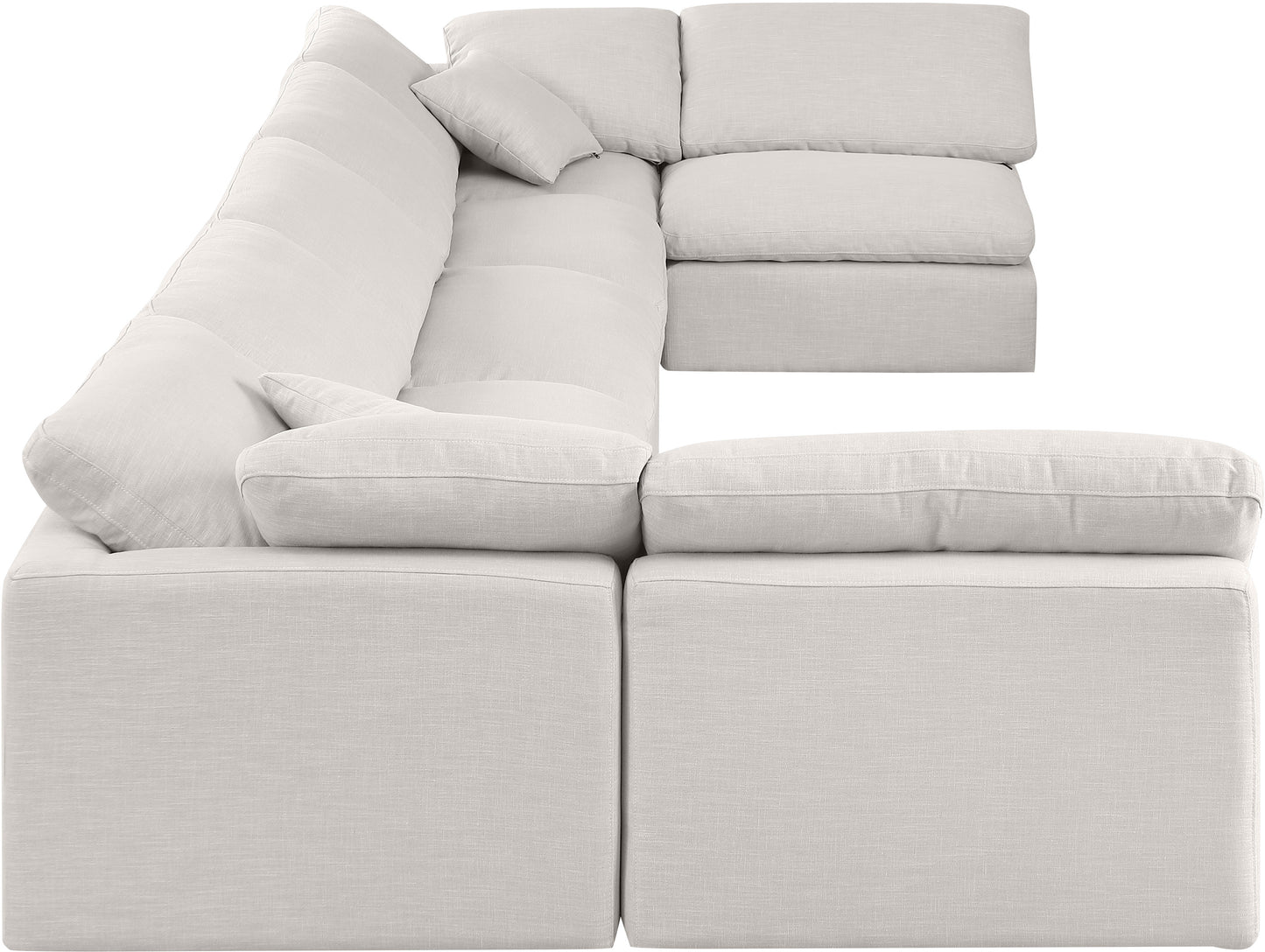 luxus cream linen textured fabric modular sectional sec7b