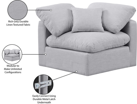Luxus Grey Linen Textured Fabric Corner Chair Corner