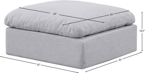 Luxus Grey Linen Textured Fabric Ottoman Ott
