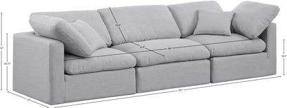 Luxus Grey Linen Textured Fabric Modular Sofa S105