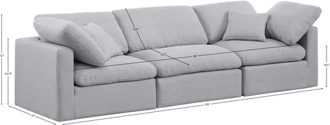 Luxus Grey Linen Textured Fabric Modular Sofa S105
