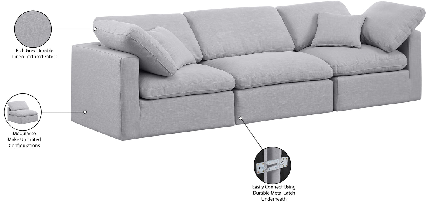 luxus grey linen textured fabric modular sofa s105