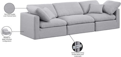 Luxus Grey Linen Textured Fabric Modular Sofa S105