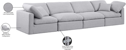 Luxus Grey Linen Textured Fabric Modular Sofa S140