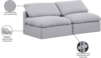 Luxus Grey Linen Textured Fabric Modular Sofa S2