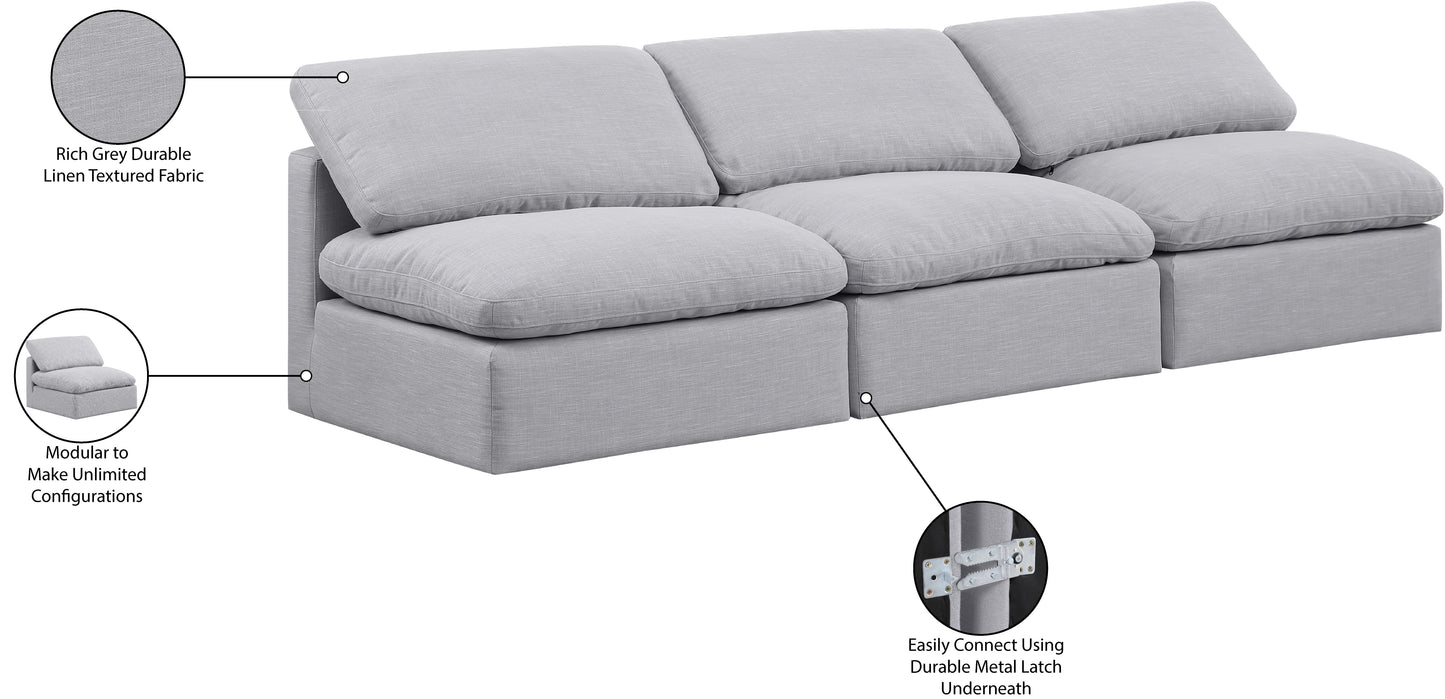 luxus grey linen textured fabric modular sofa s3