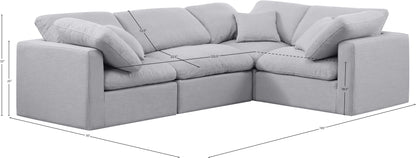 Luxus Grey Linen Textured Fabric Modular Sectional Sec4C