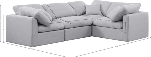 Luxus Grey Linen Textured Fabric Modular Sectional Sec4C