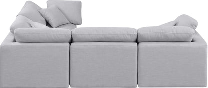 Luxus Grey Linen Textured Fabric Modular Sectional Sec4C