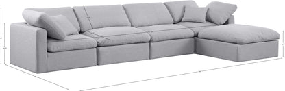 Luxus Grey Linen Textured Fabric Modular Sectional Sec5A