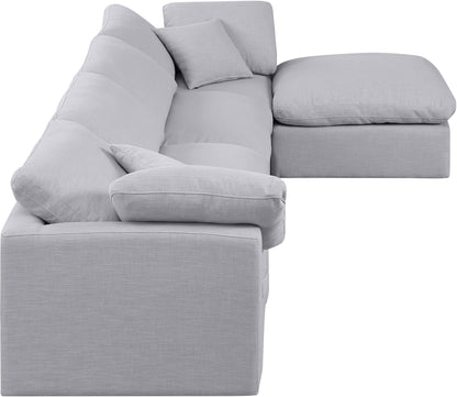 Luxus Grey Linen Textured Fabric Modular Sectional Sec5A