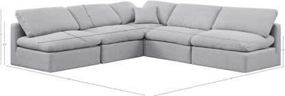 Luxus Grey Linen Textured Fabric Modular Sectional Sec5B