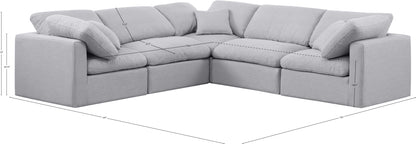 Luxus Grey Linen Textured Fabric Modular Sectional Sec5C