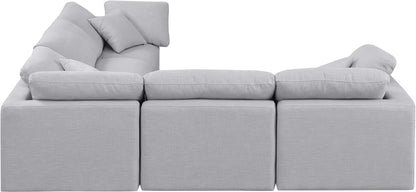 Luxus Grey Linen Textured Fabric Modular Sectional Sec5C